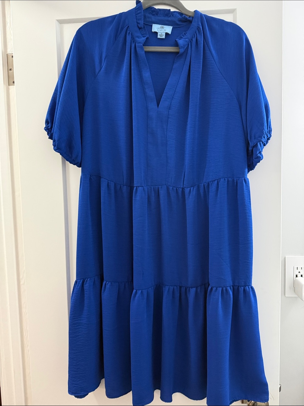 CeCe Royal Blue Dress with Ruffle Collar